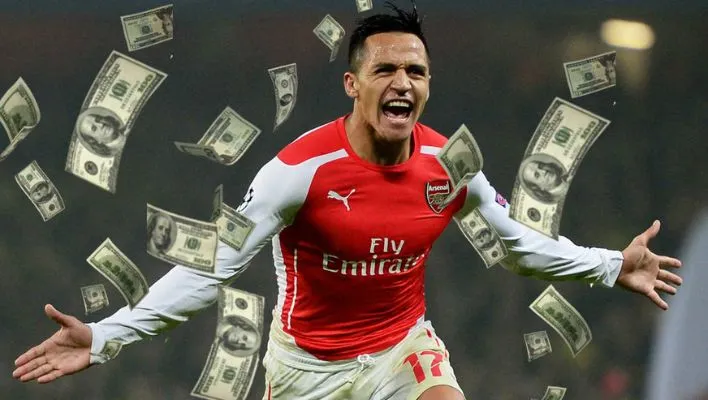 Alexis Sánchez as a pro soccer player with highest earning