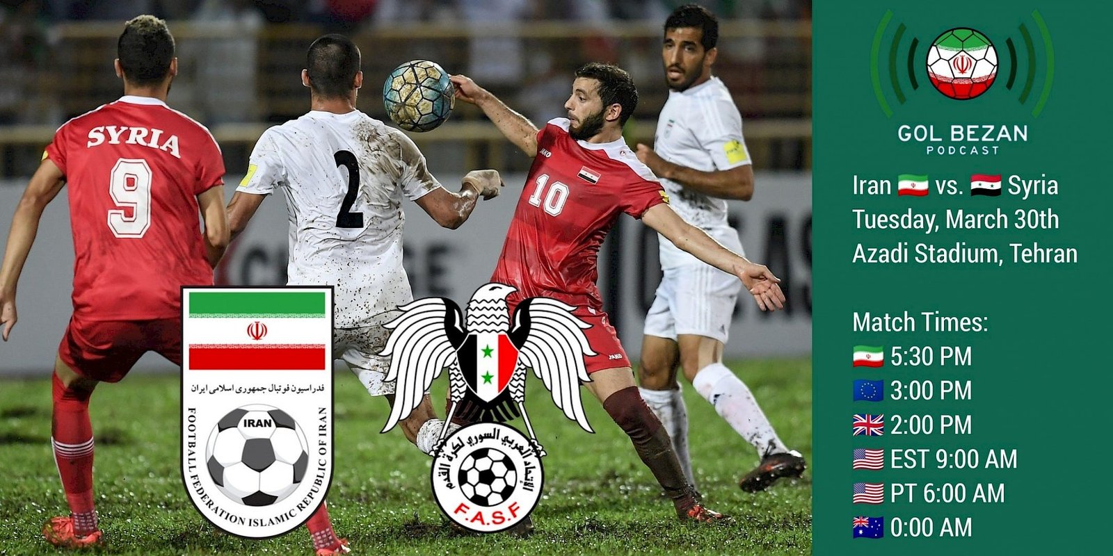 Where to Watch Iran National Football Team Vs Syria National Football Team